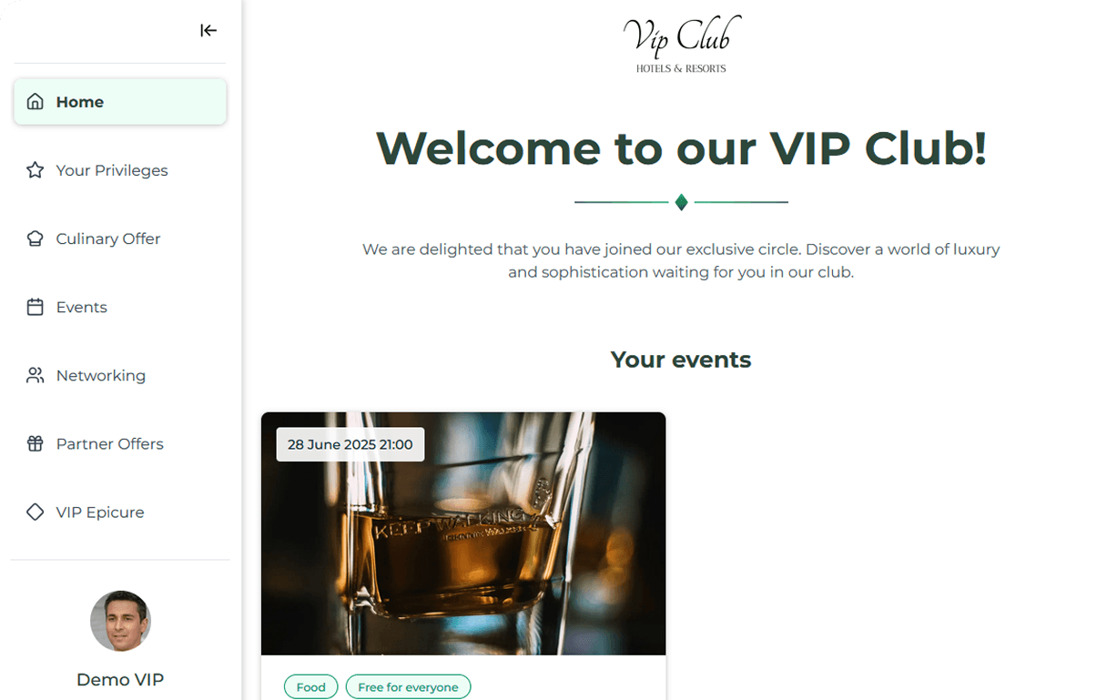 VIP Club for restaurants